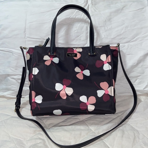 RARE like new Kate Spade Medium Satchel Handbag Dawn Dusk Buds Floral Print - Picture 7 of 16